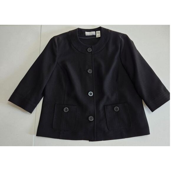 Alfred Dunner Black Button Up Jacket Vintage Style Woman's Size 12P - Picture 3 of 7
